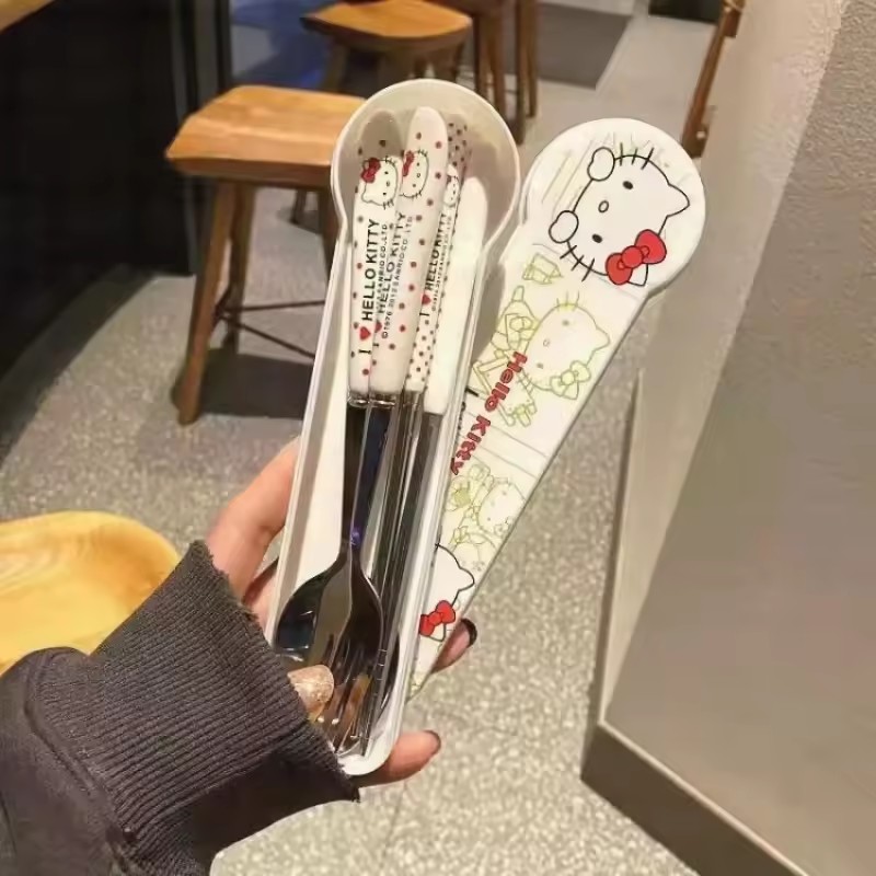 헬로 키티 만화 귀여운 고급스러운 외관 젓가락 숟가락  - Office Furniture China 리뷰 및 가격